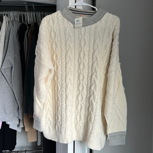 Free People Oversized Boyfriend Knit Sweater, NWT - Picture 2 of 6